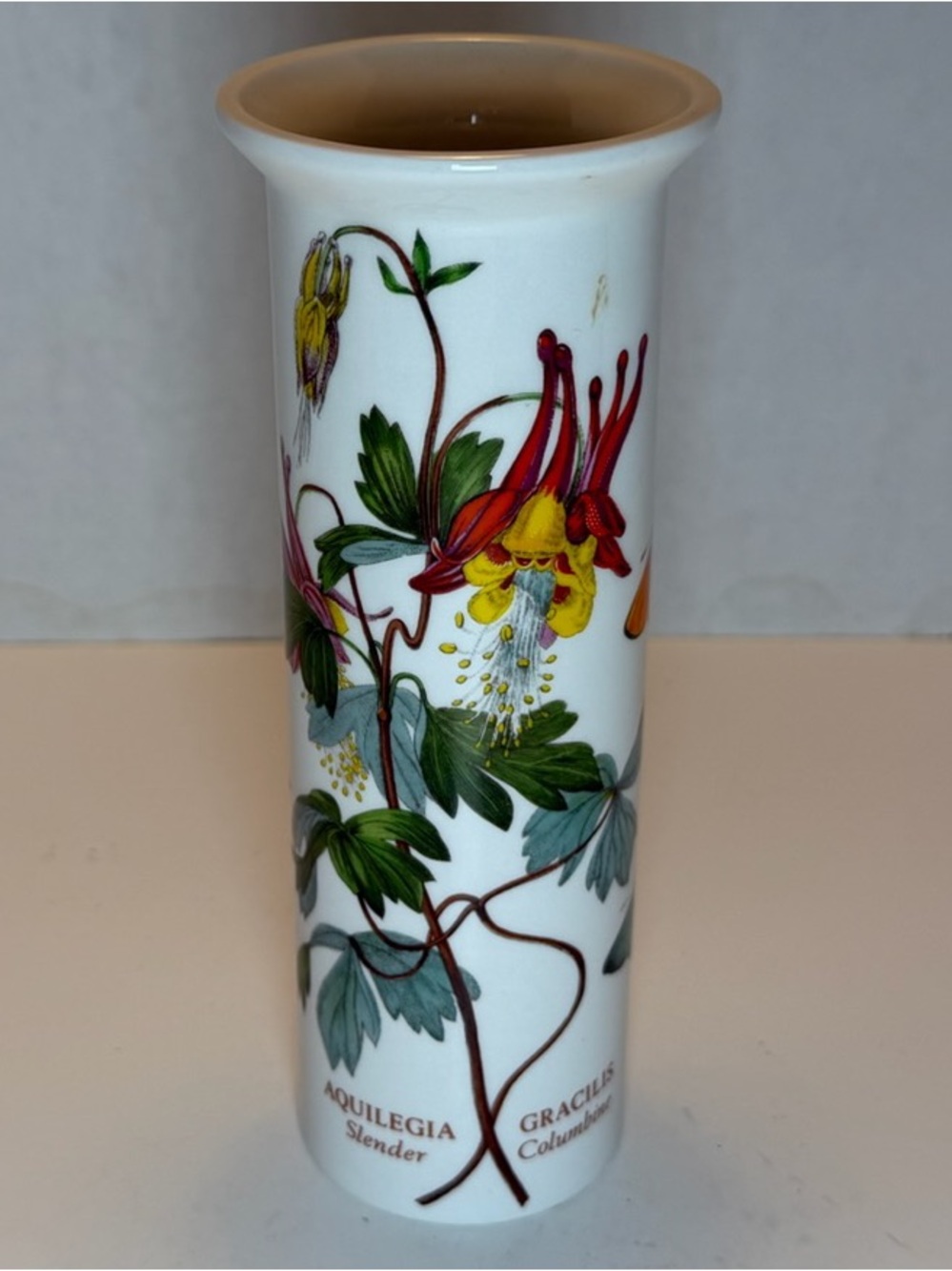 Vintage Portmeirion Botanic Garden Bud Vase Aquilegia Gracilis Slender Columbine